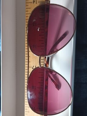 Oscar de la Renta Rose Gold Aviator Sunglasses with Rosé Lenses